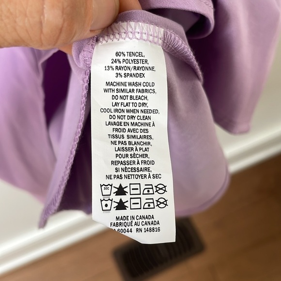 Smash + and Tess Diversion Button Shirt Dress Longsleeve Tencel Purple XS - Picture 11 of 11